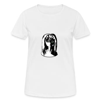 Maedchen mit gruenen Augen - Frauen T-Shirt atmungsaktiv - Weiß - Vorne - AI Model Female 172 dark (172cm)