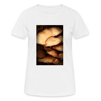 mushroom pattern - Women's Breathable T-Shirt - white - Front - AI Model Female 172 dark (172cm)