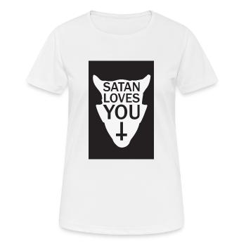 Satan loves you - Women's Breathable T-Shirt - white - Front - AI Model Female 172 dark (172cm)