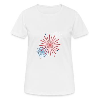 feu d'artifice - T-shirt respirant Femme - blanc - Devant - AI Model Female 172 dark (172cm)