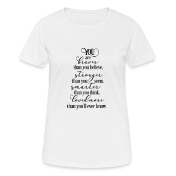 Bible verses Christian Proverbs Poster as a gift - Women's Breathable T-Shirt - white - Front - AI Model Female 172 dark (172cm)