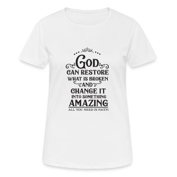 Bible Verses Christian Proverbs Poster as a Gift - Women's Breathable T-Shirt - white - Front - AI Model Female 172 dark (172cm)