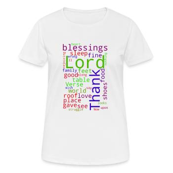 Merci Seigneur pour tes bénédictions sur moi - T-shirt respirant Femme - blanc - Devant - AI Model Female 172 dark (172cm)
