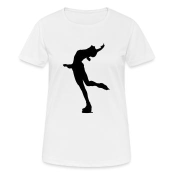 Eislaufen Schlittschuhe - Frauen T-Shirt atmungsaktiv - Weiß - Vorne - AI Model Female 172 dark (172cm)