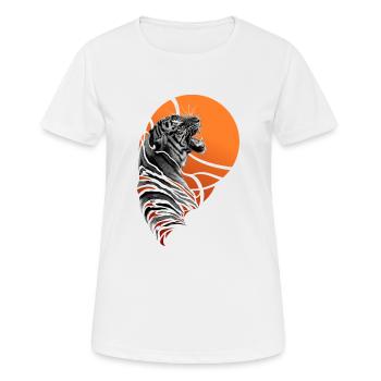 Tiger - Frauen T-Shirt atmungsaktiv - Weiß - Vorne - AI Model Female 172 dark (172cm)