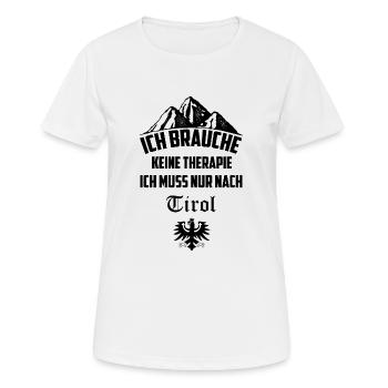 Tirol - Frauen T-Shirt atmungsaktiv - Weiß - Vorne - AI Model Female 172 dark (172cm)