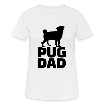 Pug Dad - T-shirt respirant Femme - blanc - Devant - AI Model Female 172 dark (172cm)