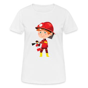 Pompiers pompiers extincteur cadeau casque - T-shirt respirant Femme - blanc - Devant - AI Model Female 172 dark (172cm)