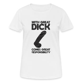 Avec une grande grosse comes grande responsibility - T-shirt respirant Femme - blanc - Devant - AI Model Female 172 dark (172cm)