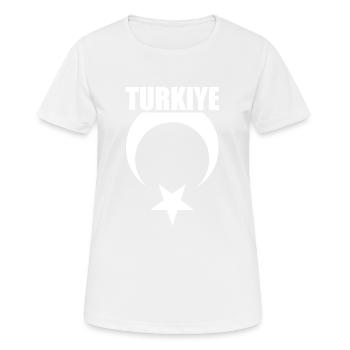 Türkei Flagge Weiss - Frauen T-Shirt atmungsaktiv - Weiß - Vorne - AI Model Female 172 dark (172cm)