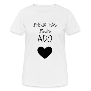 adolescent / enfant / ado / adolescente - T-shirt respirant Femme - blanc - Devant - AI Model Female 172 dark (172cm)