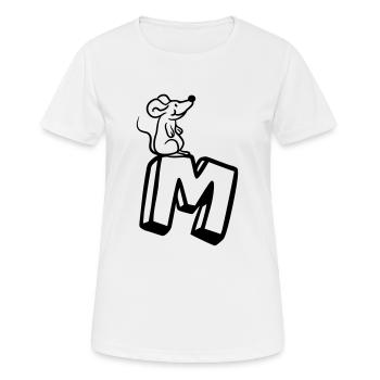 Souris Rat Petite souris Mignonne Lettre M M Lettr - T-shirt respirant Femme - blanc - Devant - AI Model Female 172 dark (172cm)