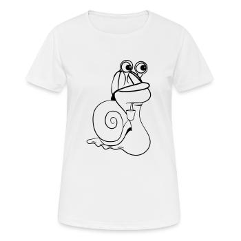 Détective drôle d'escargot - T-shirt respirant Femme - blanc - Devant - AI Model Female 172 dark (172cm)
