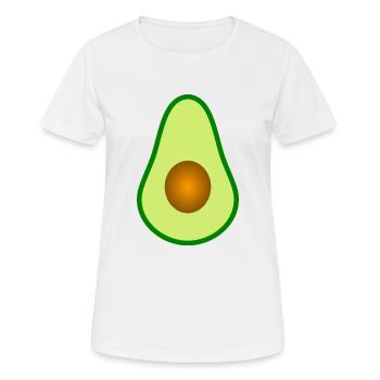 Avocado mit Kern Design zum personalisieren - Frauen T-Shirt atmungsaktiv - Weiß - Vorne - AI Model Female 172 dark (172cm)