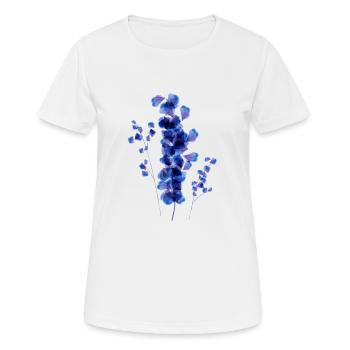 Delphinium watercolour flower - Women's Breathable T-Shirt - white - Front - AI Model Female 172 dark (172cm)