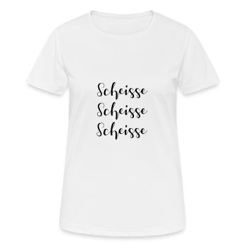 Scheisse Scheisse Scheisse fluchen - Frauen T-Shirt atmungsaktiv - Weiß - Vorne - AI Model Female 172 dark (172cm)