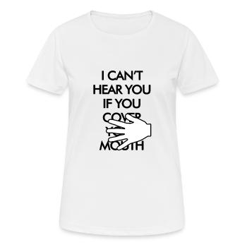 HARD OF HEARING - Women's Breathable T-Shirt - white - Front - AI Model Female 172 dark (172cm)