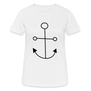 Anker - Frauen T-Shirt atmungsaktiv - Weiß - Vorne - AI Model Female 172 dark (172cm)
