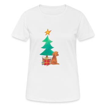 Chien de Noël - T-shirt respirant Femme - blanc - Devant - AI Model Female 172 dark (172cm)