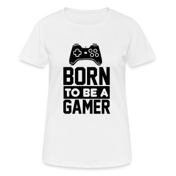 Geboren, um ein Spieler zu sein - Frauen T-Shirt atmungsaktiv - Weiß - Vorne - AI Model Female 172 dark (172cm)