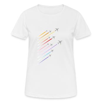 Fly Fly Fly Airport Flughafen Pilot - Women's Breathable T-Shirt - white - Front - AI Model Female 172 dark (172cm)