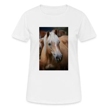Haflinger - Frauen T-Shirt atmungsaktiv - Weiß - Vorne - AI Model Female 172 dark (172cm)
