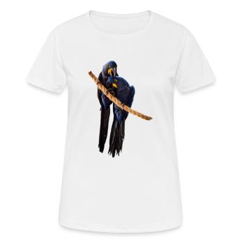 Hyazinth-Ara-Paar - Frauen T-Shirt atmungsaktiv - Weiß - Vorne - AI Model Female 172 dark (172cm)