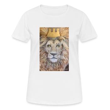 King. Lion with golden crown. - Women's Breathable T-Shirt - white - Front - AI Model Female 172 dark (172cm)