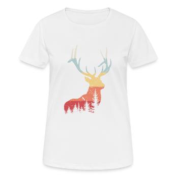 Hirsch - Frauen T-Shirt atmungsaktiv - Weiß - Vorne - AI Model Female 172 dark (172cm)