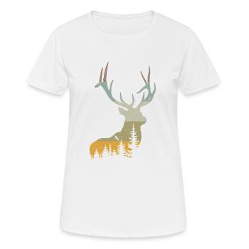 Hirsch - Frauen T-Shirt atmungsaktiv - Weiß - Vorne - AI Model Female 172 dark (172cm)