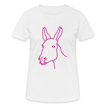 Esel d’âne - T-shirt respirant Femme - blanc - Devant - AI Model Female 172 dark (172cm)