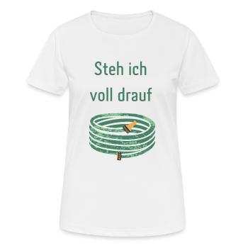 Auf dem Schlauch stehen - Frauen T-Shirt atmungsaktiv - Weiß - Vorne - AI Model Female 172 dark (172cm)