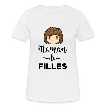 Mama von Mädchen Mutter Töchter Muttertag - Frauen T-Shirt atmungsaktiv - Weiß - Vorne - AI Model Female 172 dark (172cm)