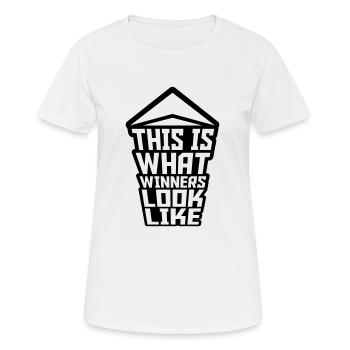 À quoi ressemblent les gagnants - T-shirt respirant Femme - blanc - Devant - AI Model Female 172 dark (172cm)