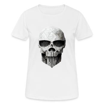 Totenkopf Metall - Frauen T-Shirt atmungsaktiv - Weiß - Vorne - AI Model Female 172 dark (172cm)