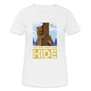 Vous êtes ce que vous cachez. Cadeau forêt Bear Design - T-shirt respirant Femme - blanc - Devant - AI Model Female 172 dark (172cm)
