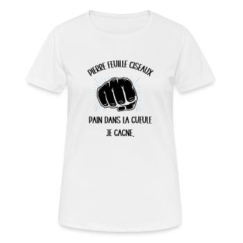 pain dans la gueule - T-shirt respirant Femme - blanc - Devant - AI Model Female 172 dark (172cm)