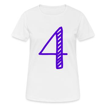 4 JAHRE. 4-jähriges Jubiläum. GEBURTSTAG 4 JAHRE. VIER - Frauen T-Shirt atmungsaktiv - Weiß - Vorne - AI Model Female 172 dark (172cm)