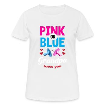 Grand-père rose ou bleu vous aime Gender Reveal Party - T-shirt respirant Femme - blanc - Devant - AI Model Female 172 dark (172cm)