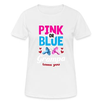 Grampa rose ou bleu vous aime Genre Révéler La fête - T-shirt respirant Femme - blanc - Devant - AI Model Female 172 dark (172cm)