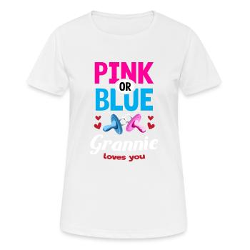 Mamie rose ou bleue vous aime Gender Reveal Party - T-shirt respirant Femme - blanc - Devant - AI Model Female 172 dark (172cm)