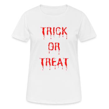 trick or treat Halloween Kostüm Süßes oder Saures - Frauen T-Shirt atmungsaktiv - Weiß - Vorne - AI Model Female 172 dark (172cm)