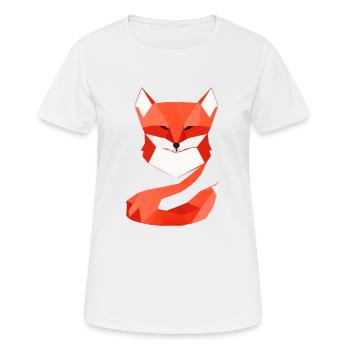 Polygon-Fuchs Geometrisch - Frauen T-Shirt atmungsaktiv - Weiß - Vorne - AI Model Female 172 dark (172cm)