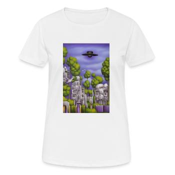 Bäume vor Himmel - Frauen T-Shirt atmungsaktiv - Weiß - Vorne - AI Model Female 172 dark (172cm)