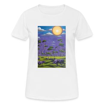 Wolf am Horizont - Frauen T-Shirt atmungsaktiv - Weiß - Vorne - AI Model Female 172 dark (172cm)