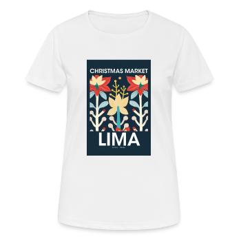 Christmas Market Lima Poster Peru 1960 - Women's Breathable T-Shirt - white - Front - AI Model Female 172 dark (172cm)