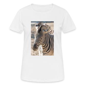 Zebra (in german Zebra or Zebras) Hippotigris - Women's Breathable T-Shirt - white - Front - AI Model Female 172 dark (172cm)