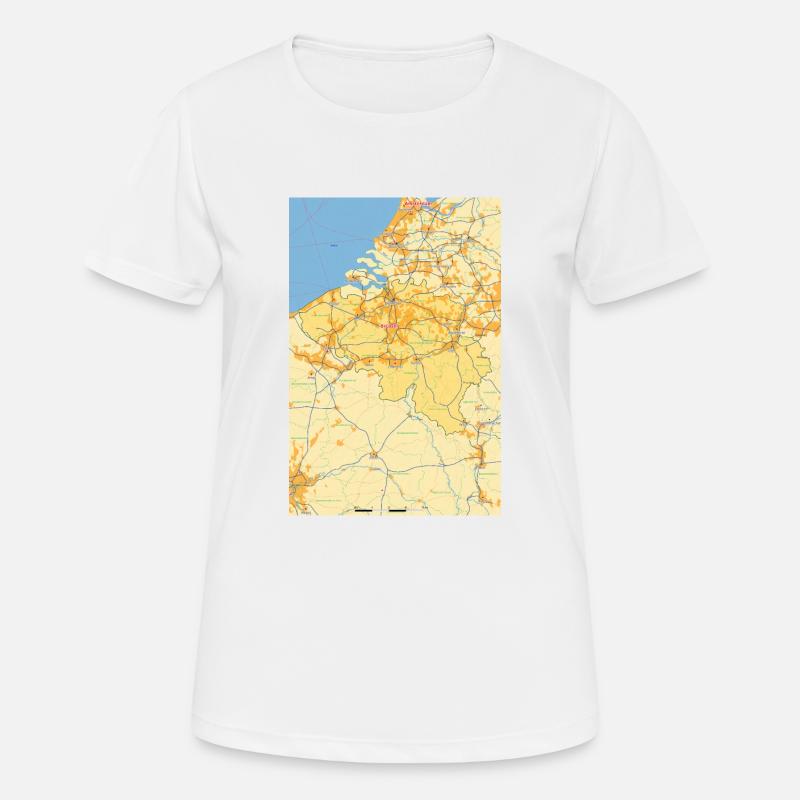 Belgium Map - Women's Breathable T-Shirt - white