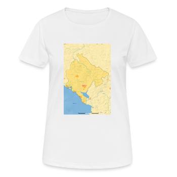 Montenegro Map Map - Women's Breathable T-Shirt - white - Front - AI Model Female 172 dark (172cm)