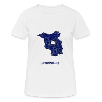 Karte Bundesland Brandenburg Straßenkarte - Frauen T-Shirt atmungsaktiv - Weiß - Vorne - AI Model Female 172 dark (172cm)